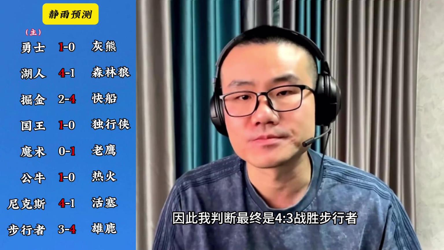 你同意嗎？靜雨對(duì)東西部季后賽球隊(duì)的預(yù)測(cè)：勇贏熊 湖船尼鹿晉級(jí)